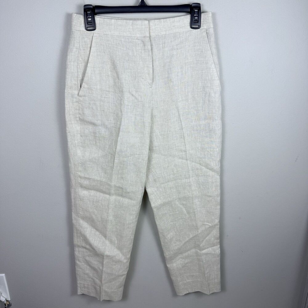Banana Republic BR Women’s Pants 100% Linen Ankle Career Size 2 Cream